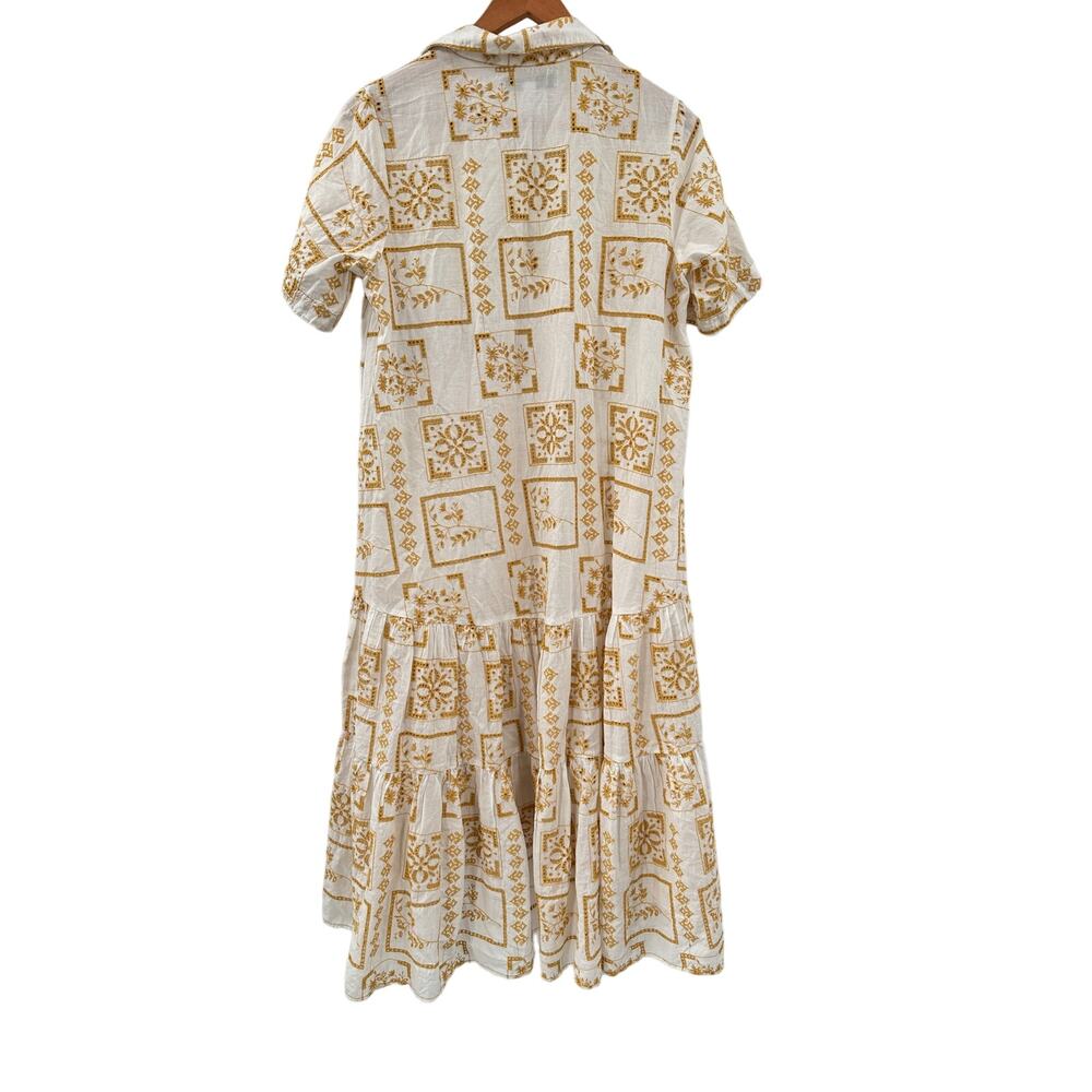 URBAN OUTFITTERS UO Smiwth White & Yellow Long Maxi Frock Dress // XS - Picture 15 of 16